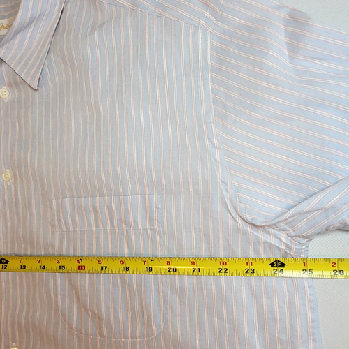 BRIONI Blau Gestreiftes Leinen Kurzarm Hemd Herren 2XL Designer Made in Italy C6 - Bild 8 von 9