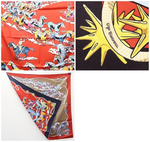 Hermes Carré 90 Double Face Wild Horses II LES MUSTANGS II Scarf From Japan - Picture 9 of 10