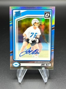 Joe Alt 2024 Donruss Rated Rookie Optic Preview Holo Auto Los Angeles Chargers