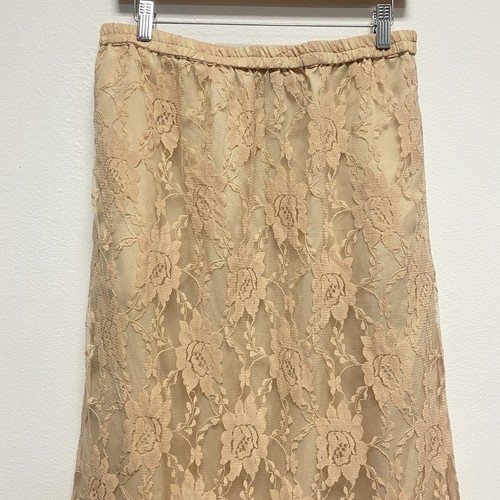 Falda midi de encaje con volantes dobladillo hada cintura elástica falda boho hadas romántica - Imagen 3 de 8