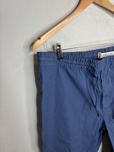 Pantalone Lacoste uomo 38 blu slim fit coulisse seersucker pantalone leggero - Foto 2 di 9