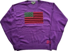 Denim Tears Tyson Beckford 1619 Pan African Flag Sweater Purple XXL Brand New