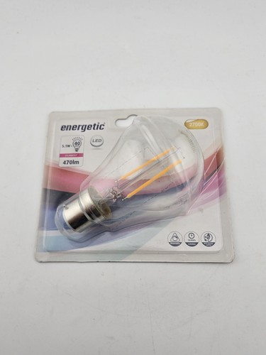Energetic LED Bulb B22 Bayonet 5.1W (40W Eqv) Warm White 2700K 470lm – Filament - Picture 1 of 8