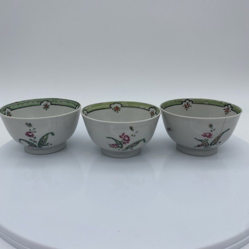 Vintage Chinesische Export Porzellan Tassen Famille Rose 3er Set