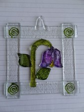  Fused Glass Art, handmade, flower, unique gift for any occasion 