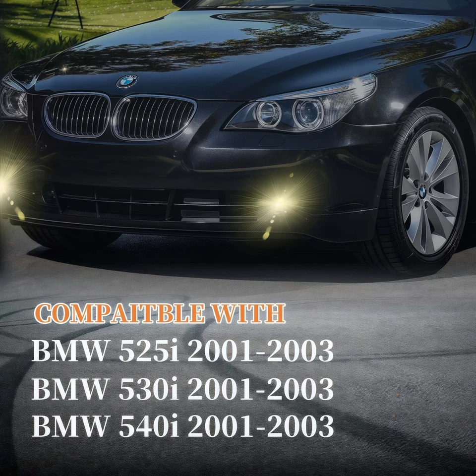 Fog lights for bmw 525i 530i 540i 2001 2002 2003 Bumper Lamps Pair w/H8 Bulbs Foto 2 de 4