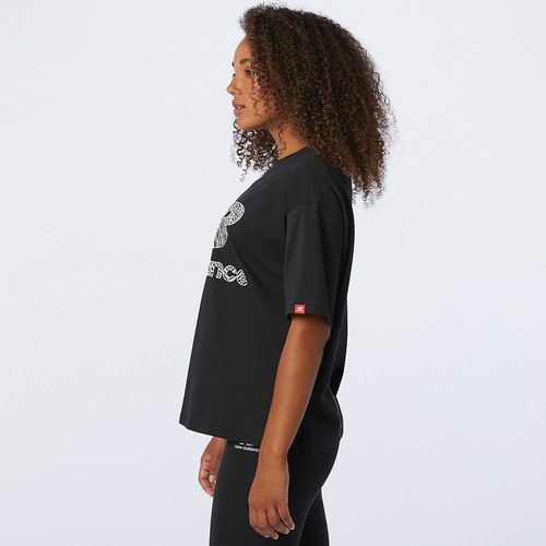 New balance t shirt women athletics Animal printee apparel wt03549 black - Picture 5 of 6