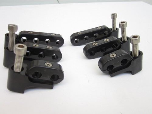 New Black Ignition Lead Sep Brackets Mounts S/less Screws Fits Cleveland - Picture 2 of 3