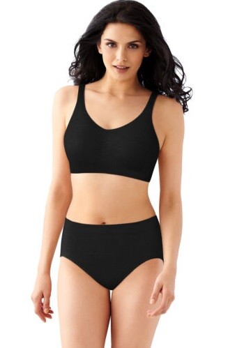 Bali BLACK Comfort Revolution Microfiber Crop Bra, US Large - Imagen 4 de 4