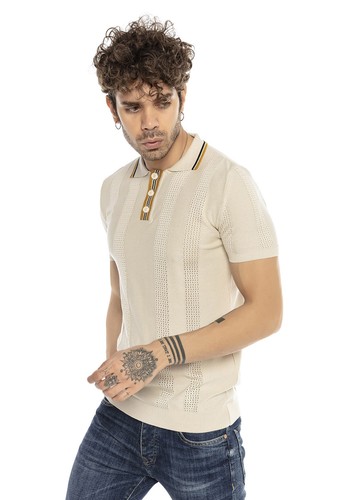 Redbridge Mens Polo Shirt Knit T-Shirt Double Layered Stripes Polo Shirt - Picture 25 of 40