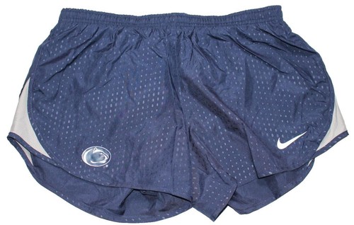 NIKE Womens 3" Penn State Nittany Lions Running Shorts Navy Blue Sz M Defect - Picture 1 of 5