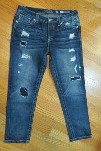 MISS ME Distressed / Destroyed Plain Pocket Denim Jeans, Boyfriend Ankle 29 ~