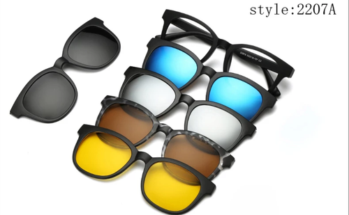 OCCHIALI DA SOLE MAGNETICI 5+1 POLARIZZATI UOMO DONNA UNISEX NOVITA' TENDENZA - Imagen 6 de 8