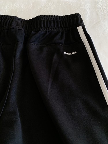EUC Adidas Girls/Unisex Pants Black 3 Stripes Sz S Track Zippered Leg Climacool - Picture 7 of 12