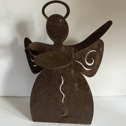 Rustic Angle Candle Holder Metal 12” Christmas Decor - Picture 5 of 13