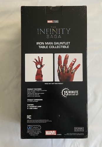 Marvel Iron Man Gauntlet Illuminated Table Collectible Infinity Saga New Lamp - Picture 3 of 6