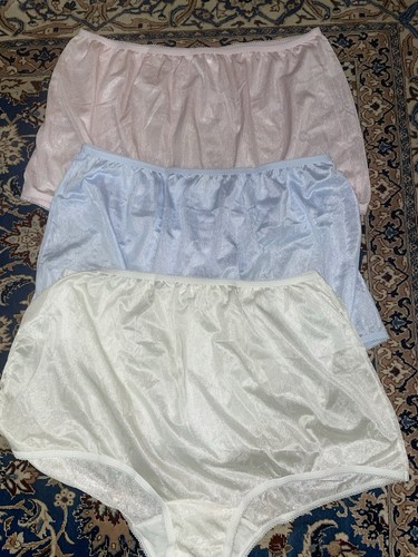 SET (3) NEW SILKY NYLON GRANNY Panties high waist Brief Size - 3XL - Picture 2 of 4
