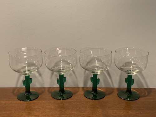 Vintage Furio 16 oz. Cactus Margarita Glasses - Box of 4 NEW Mexican Fiesta - Picture 4 of 5