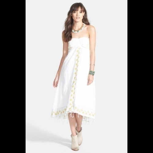 Star of India Embroidered Strapless High/Low Dress