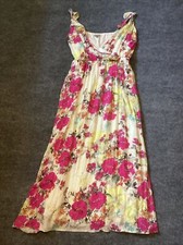 Wonderly Curvy Dress Womens 2X Floral Pink Yellow Orange Stretch Maxi Long