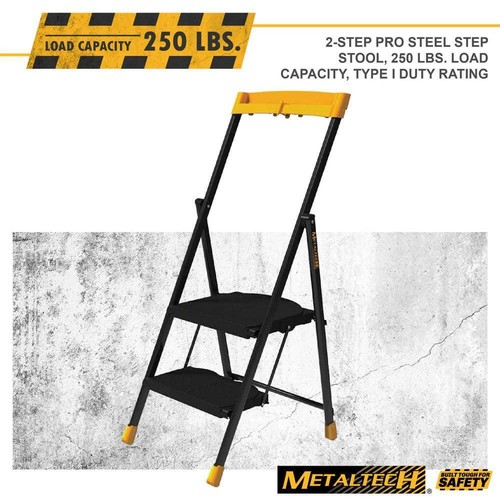 MetalTech Step Stool Ladder 2-Step 250 lbs. Load Capacity Compact Platform Steps - Picture 5 of 8