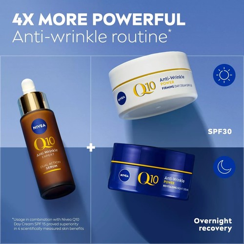 NIVEA Q10 Anti Wrinkle Expert Dual Action Serum (30ml) Anti Ageing Face Serum - Picture 4 of 5