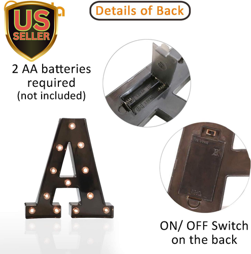 Light up LED Letter Marquee Sign - Alphabet Marquee Letters with Lights for W... - Picture 5 of 8