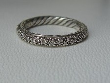  1150 DAVID YURMAN SILVER CABLE MELANGE PAVE DIAMOND RING