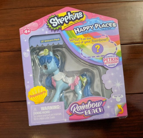 Shopkins Happy Places Season 5 Rainbow Beach Popsicorn Lil' Unicorn Pack NEW - Picture 1 of 2