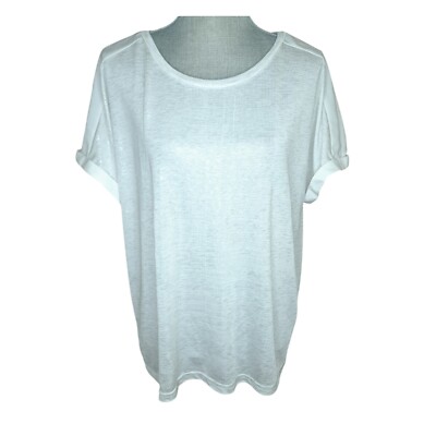 Golf Scoop Neck White Threaded Silver Back Slit Relaxed Women s Size XL, NWOT