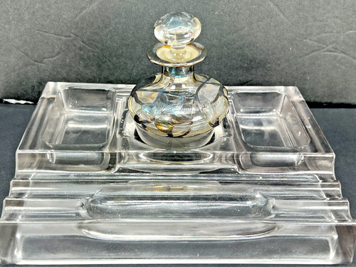  Botella de perfume plateada superpuesta Alvin Mfg. Organizador de vidrio de plata fina Co. .999 - Imagen 1 de 11