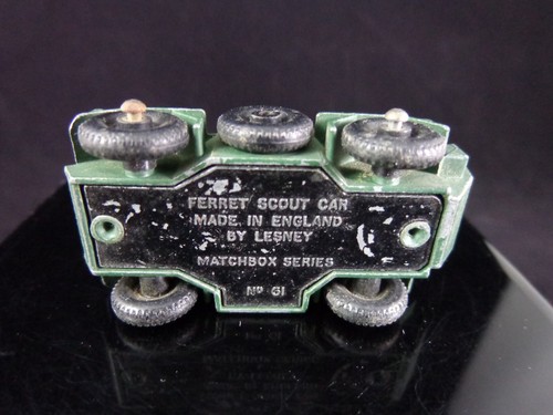 Vintage By Lesney Matchbox Series No. 61 "Ferret" Scout Car England - Picture 9 of 9