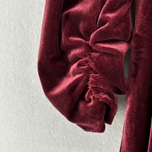 SUSAN GRAVER Twinset S Tank Top & Cardigan 2 Pieces Velour Ruched 3/4 Sleeve Red - Picture 8 of 24