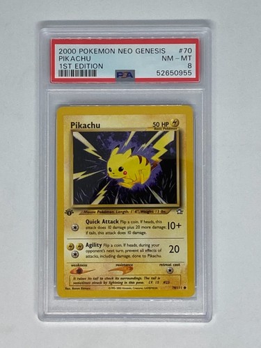 2000 Pokemon Neo Genesis 1st Edition Pikachu #70 - PSA 8 - Picture 1 of 2