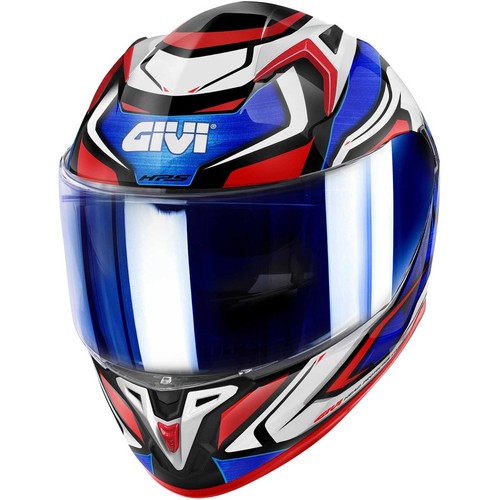 GIVI 50.9 ATOMIC FULL FACE MOTORCYCLE HELMET WHITE-BLUE-RED SIZE M DOUBLE VISOR