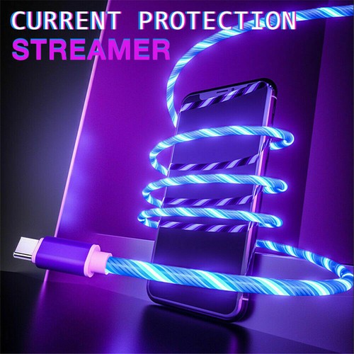 LED Light Up Fast Charger Cable USB Charging Data Cord For iPhone Samsung Galaxy - Picture 8 of 20