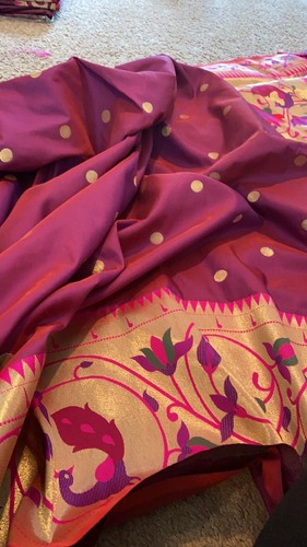 BiG Border Paithani Seidensaree, indische traditionelle Saree, Hochzeitskollektion - Bild 32 von 51