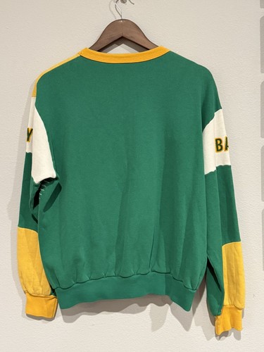 Maglione girocollo vintage Baylor Bears College verde e giallo raro difficile da trovare - Foto 2 di 7