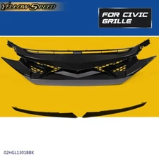 Front Bumper Grille Hood ABS Fit For 2016-2021 Honda Civic Battle Style Sedan