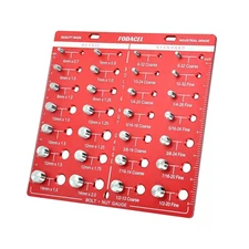Bolt & Nut Identifier Gauge 28 Size Thread Checker Inch and Centimeter Ruler US