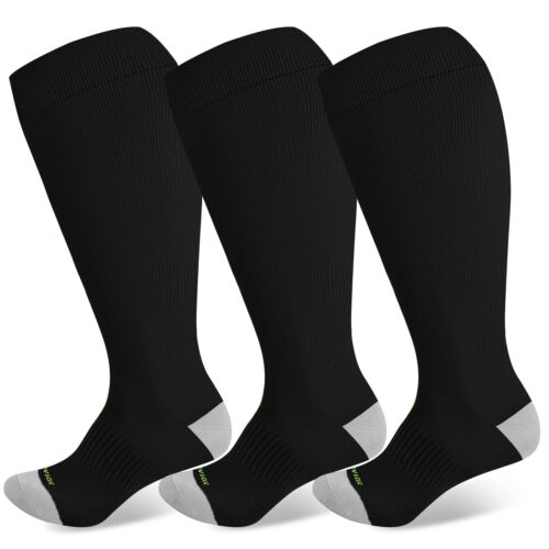 Plus Size Compression Socks Wide Calf Men&Women 20-30 mmhg Knee High Extra La...