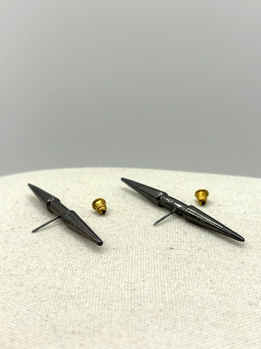 Grunge Spike Barbell Ohrstecker und Multi Kette Strass Quaste Ohrringe Set 2 Paar - Bild 17 von 21