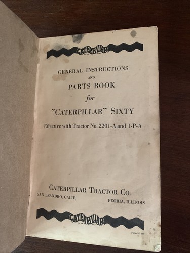 Caterpillar Sixty ORIGINAL 1920s Tractor Parts Book General Instructions RARE - Picture 4 of 12