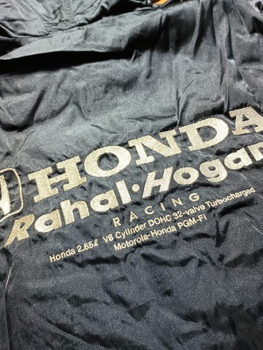 Vintage 90s Honda Indy Car Rahal Hogan Windbreaker JDM Medium Jacket Black - Picture 14 of 24