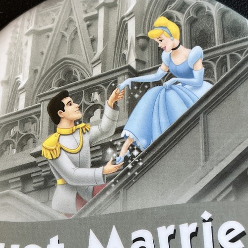 Just Married! Cinderella & Prince Charming DISNEYLAND Resort 3" BUTTON RETIRED - Picture 2 of 12