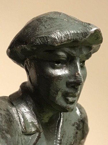 OLD MASSIVE SPECTACULAR CAST METAL BOCCE BALL PLAYER SCULPTURE BOCCI ITALY 1970’ - Picture 4 of 12