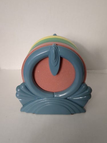 Rare Vintage Fiesta Ware 5 Piece 4 Coaster Set Holder FiestaWare Homer Laughlin - Picture 5 of 11