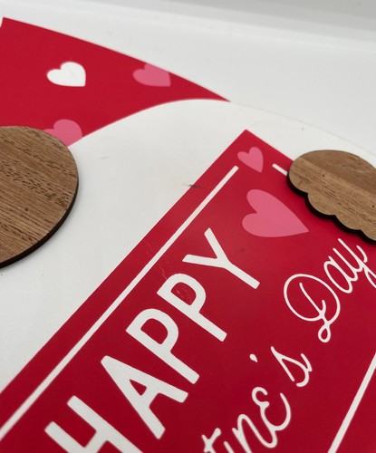 Happy Valentines Day Plaque Gnome Wooden 8" x 16" Hanging Decorative Sign Hearts - Picture 3 of 6
