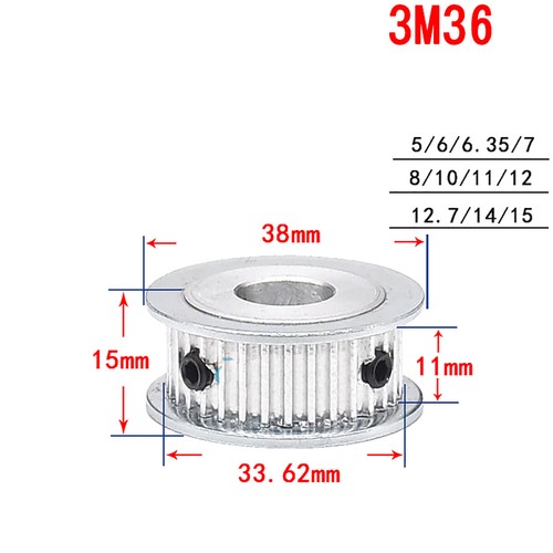 HTD-3M Timing Belt Pulley 12T - 120T for 10mm 16mm Belt Reprap 3D Printer CNC - Picture 20 of 35