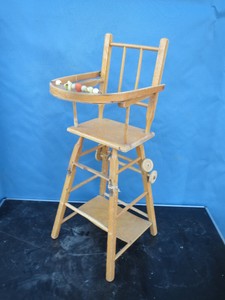Pliante Chaise Bebe Massif En Bois Détails Enfant Ancienne Sur Roulettes Poupée Haute 1FlJcTK
